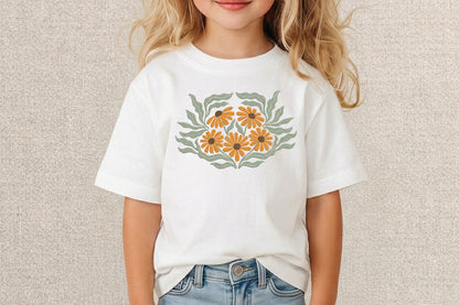 Orange Daisies Embroidery Design – Beautiful Orange Daisy Floral Machine Embroidery Pattern, Elegant Flower Embroidery Design