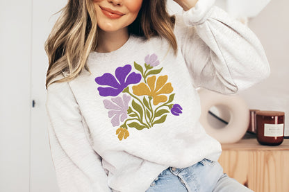 Organic Flower Embroidery Design – Beautiful Organic Floral Machine Embroidery Pattern, Modern Botanical Embroidery Design