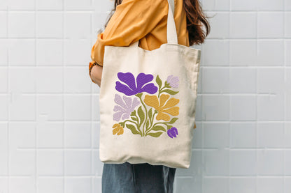 Organic Flower Embroidery Design – Beautiful Organic Floral Machine Embroidery Pattern, Modern Botanical Embroidery Design