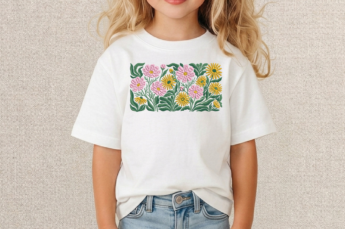 Pink Cosmos Flowers Embroidery Design – Beautiful Pink Cosmos Flower Machine Embroidery Pattern, Elegant Floral Botanical Embroidery Design