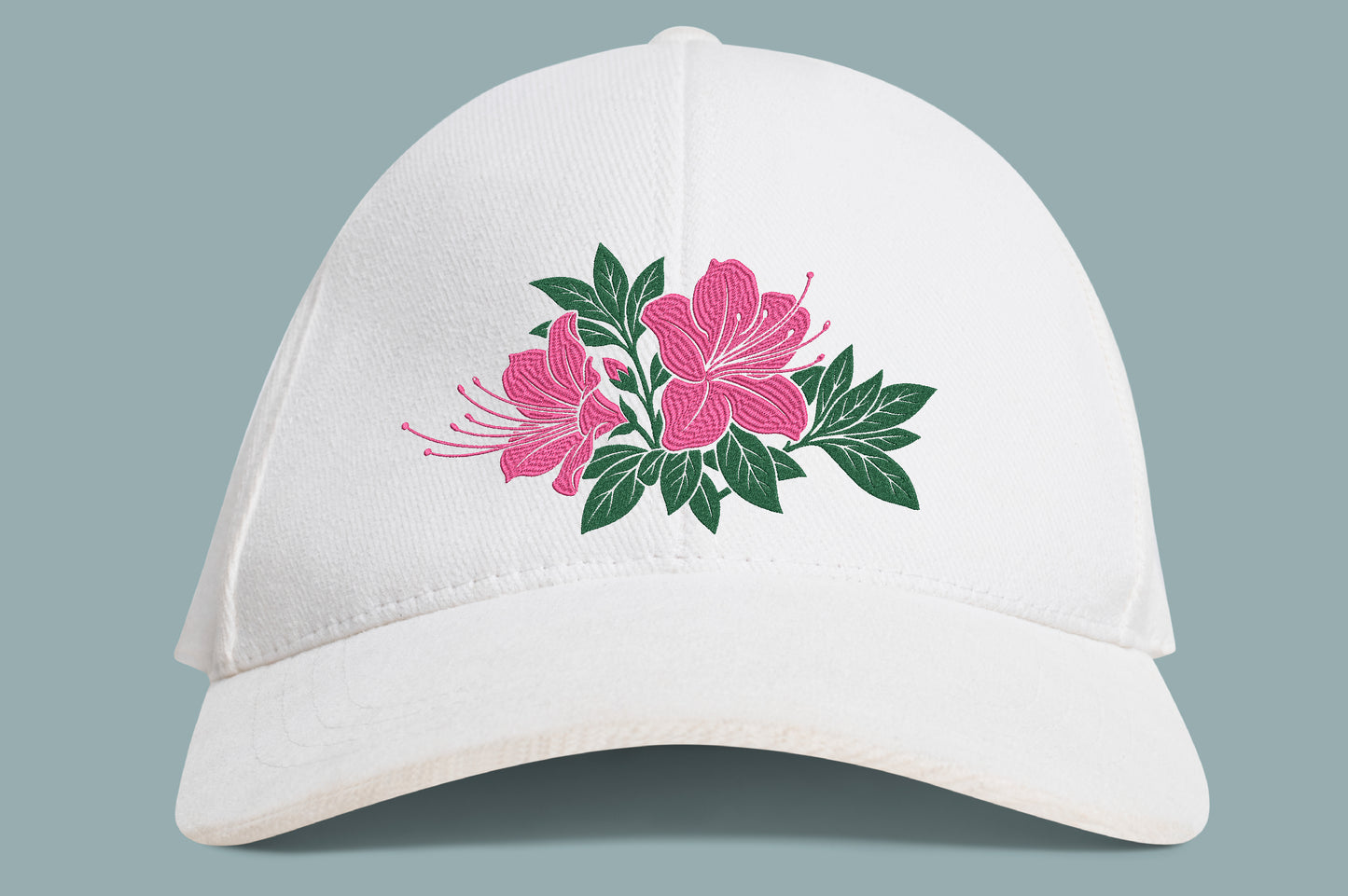 Pink Flowers Embroidery Design – Beautiful Pink Floral Machine Embroidery Pattern, Elegant Flower Embroidery Design