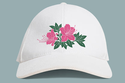 Pink Flowers Embroidery Design – Beautiful Pink Floral Machine Embroidery Pattern, Elegant Flower Embroidery Design
