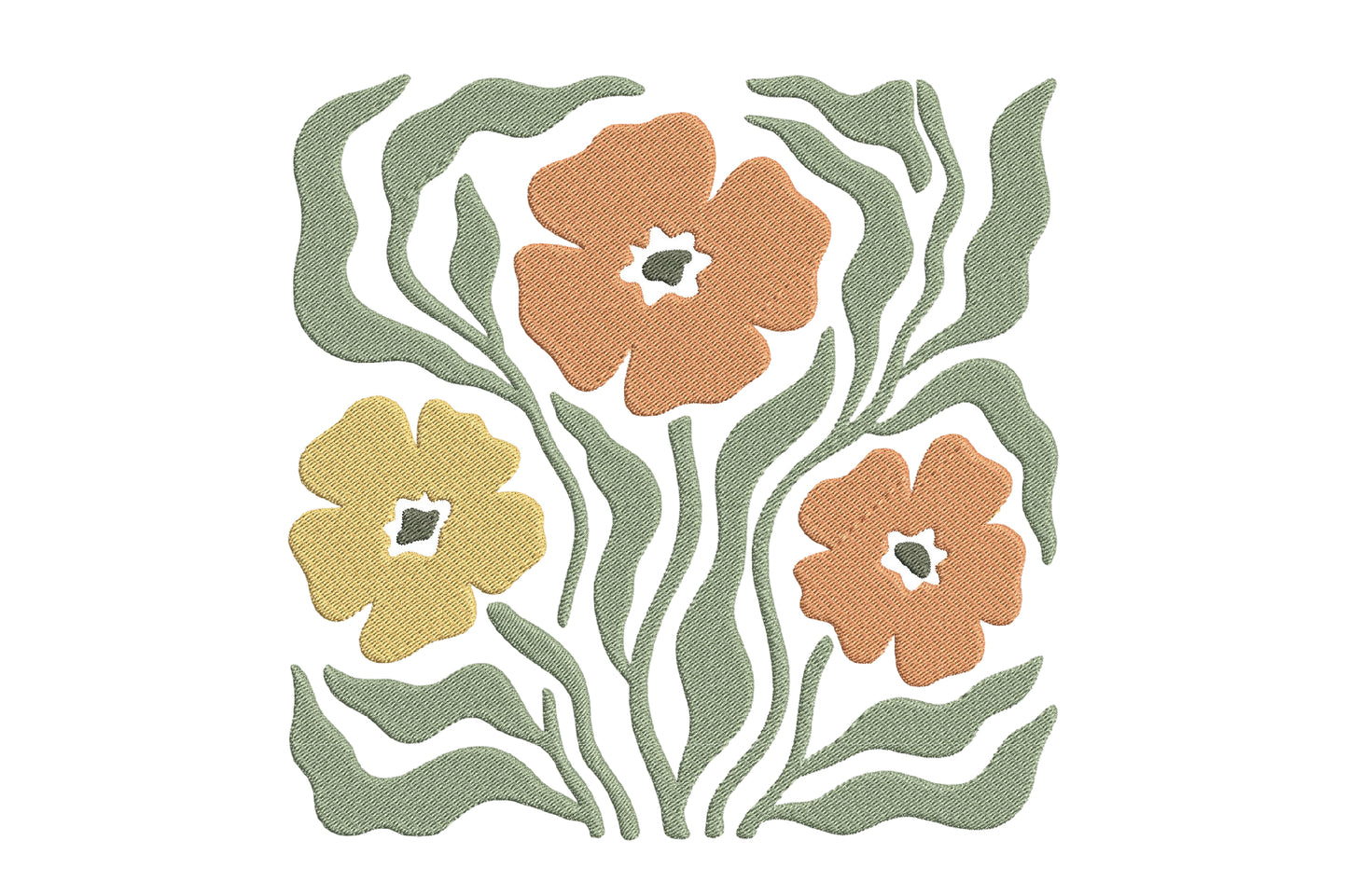 Poppy Flowers Embroidery Design – Beautiful Poppy Flower Machine Embroidery Pattern, Elegant Floral Embroidery Design