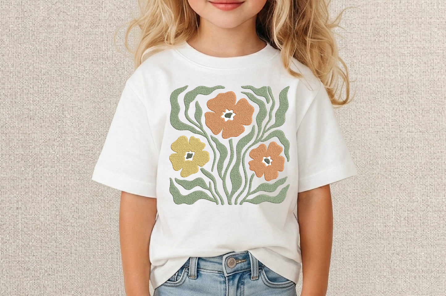 Poppy Flowers Embroidery Design – Beautiful Poppy Flower Machine Embroidery Pattern, Elegant Floral Embroidery Design