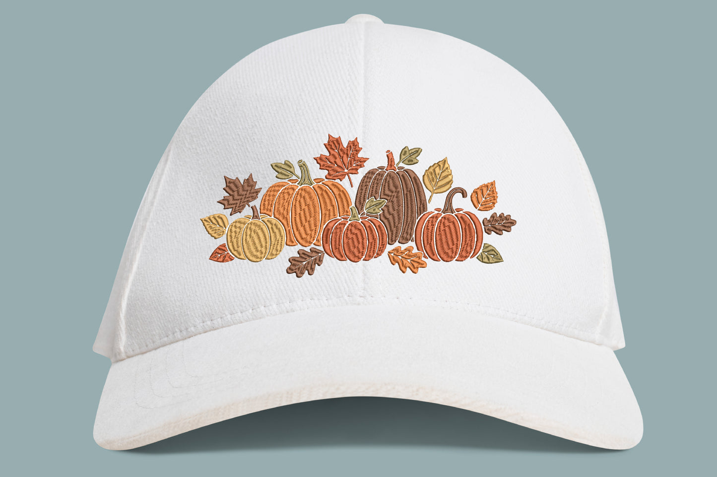 Pumpkins and Fall Leaves Embroidery Design – Beautiful Autumn Machine Embroidery Pattern, Pumpkin & Fall Leaf Embroidery Design