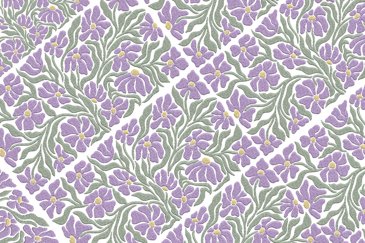 Purple Petals Embroidery Design – Beautiful Purple Flower Petal Machine Embroidery Pattern, Elegant Floral Embroidery Design