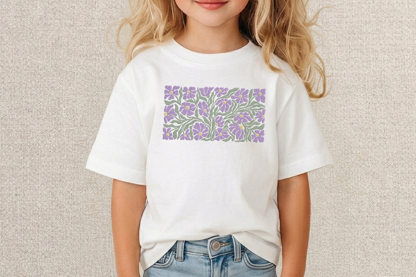 Purple Petals Embroidery Design – Beautiful Purple Flower Petal Machine Embroidery Pattern, Elegant Floral Embroidery Design