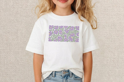 Purple Petals Embroidery Design – Beautiful Purple Flower Petal Machine Embroidery Pattern, Elegant Floral Embroidery Design