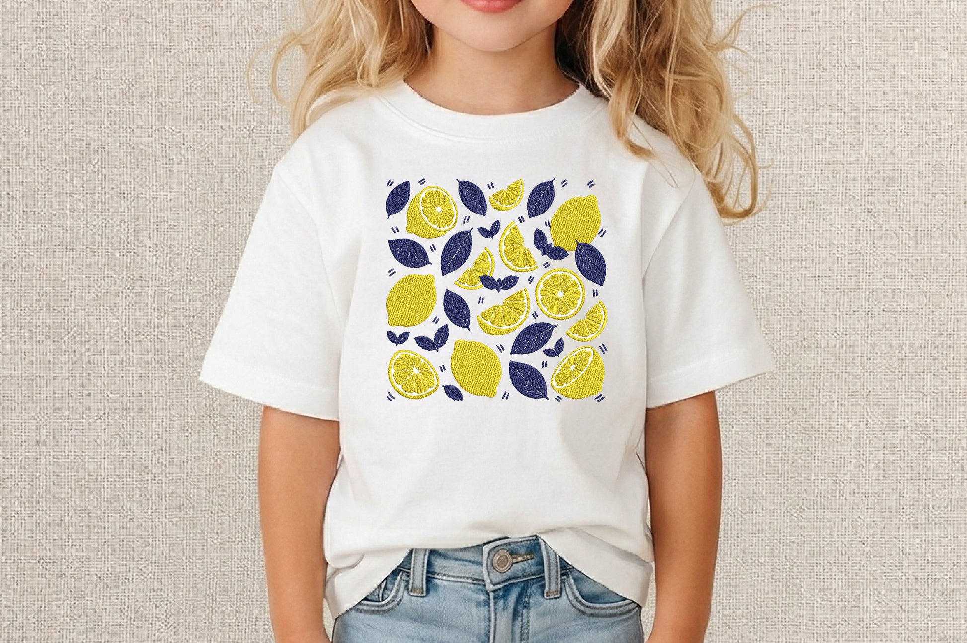 Scattered Lemon Embroidery Design – Cute Lemon Fruit Machine Embroidery Pattern, Fresh Citrus Embroidery Design