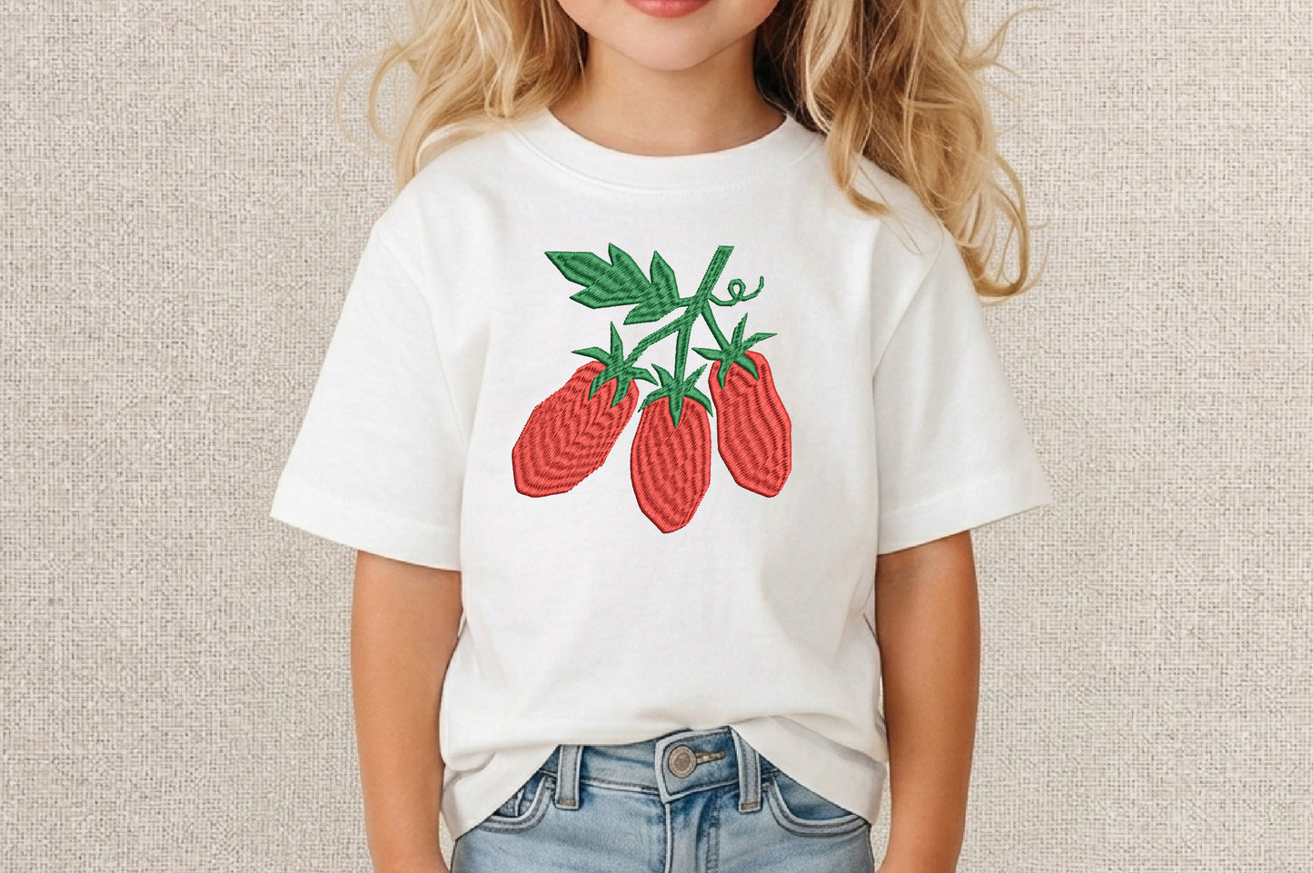 Tomatoes Embroidery Design – Cute Tomato Fruit Machine Embroidery Pattern, Fresh Vegetable Garden Embroidery Design