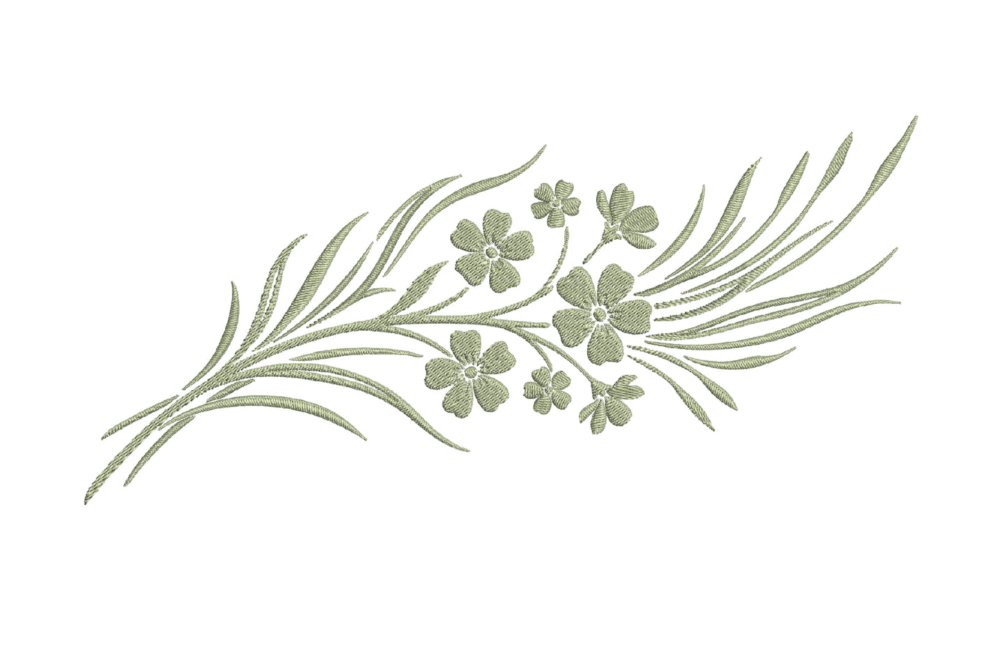Wildflowers Embroidery Design – Beautiful Wildflower Machine Embroidery Pattern, Elegant Floral Botanical Embroidery Design