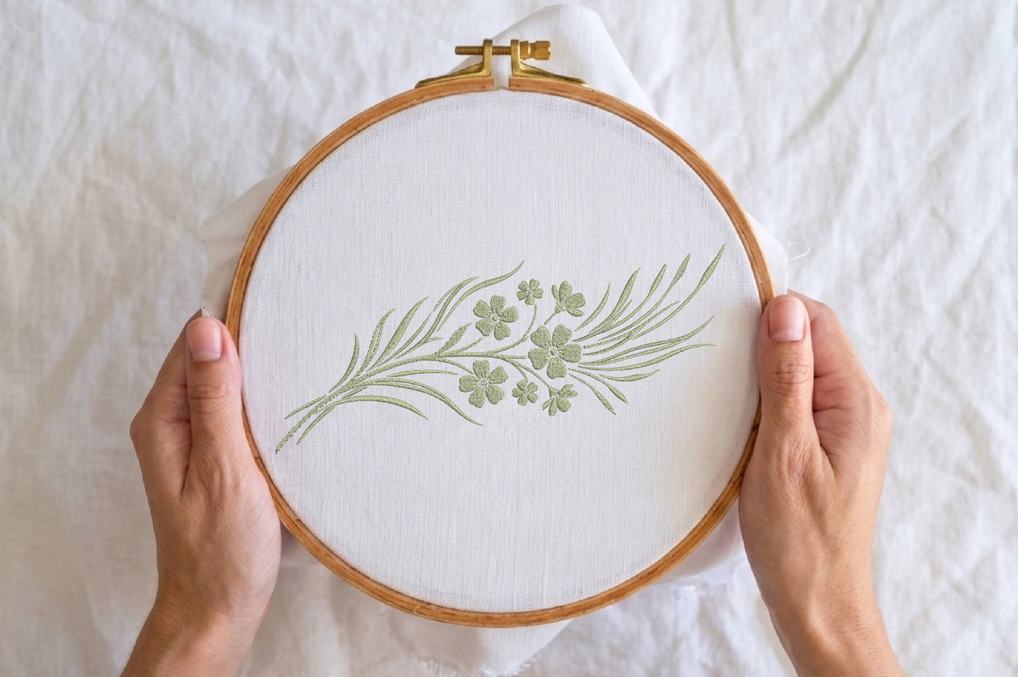 Wildflowers Embroidery Design – Beautiful Wildflower Machine Embroidery Pattern, Elegant Floral Botanical Embroidery Design