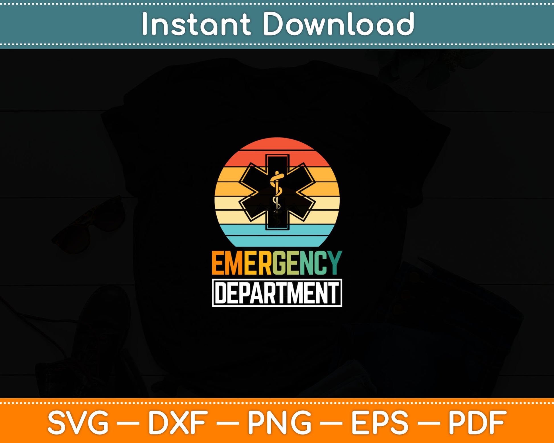 Emergency Department Retro Vintage Svg Digital Cutting File
