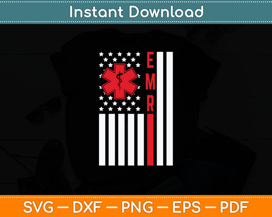 Emergency Medical Responder American EMR Ambulance Driver Svg Digital Cutting File