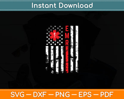 Emergency Medical Responder US Flag EMR Ambulance Driver Svg Digital Cutting File