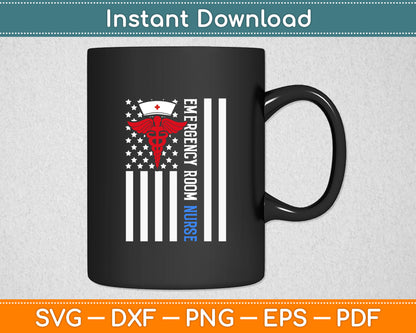 Emergency Room Nurse American Flag Svg Digital Cutting File