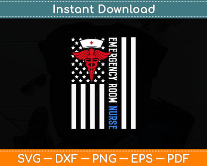 Emergency Room Nurse American Flag Svg Digital Cutting File