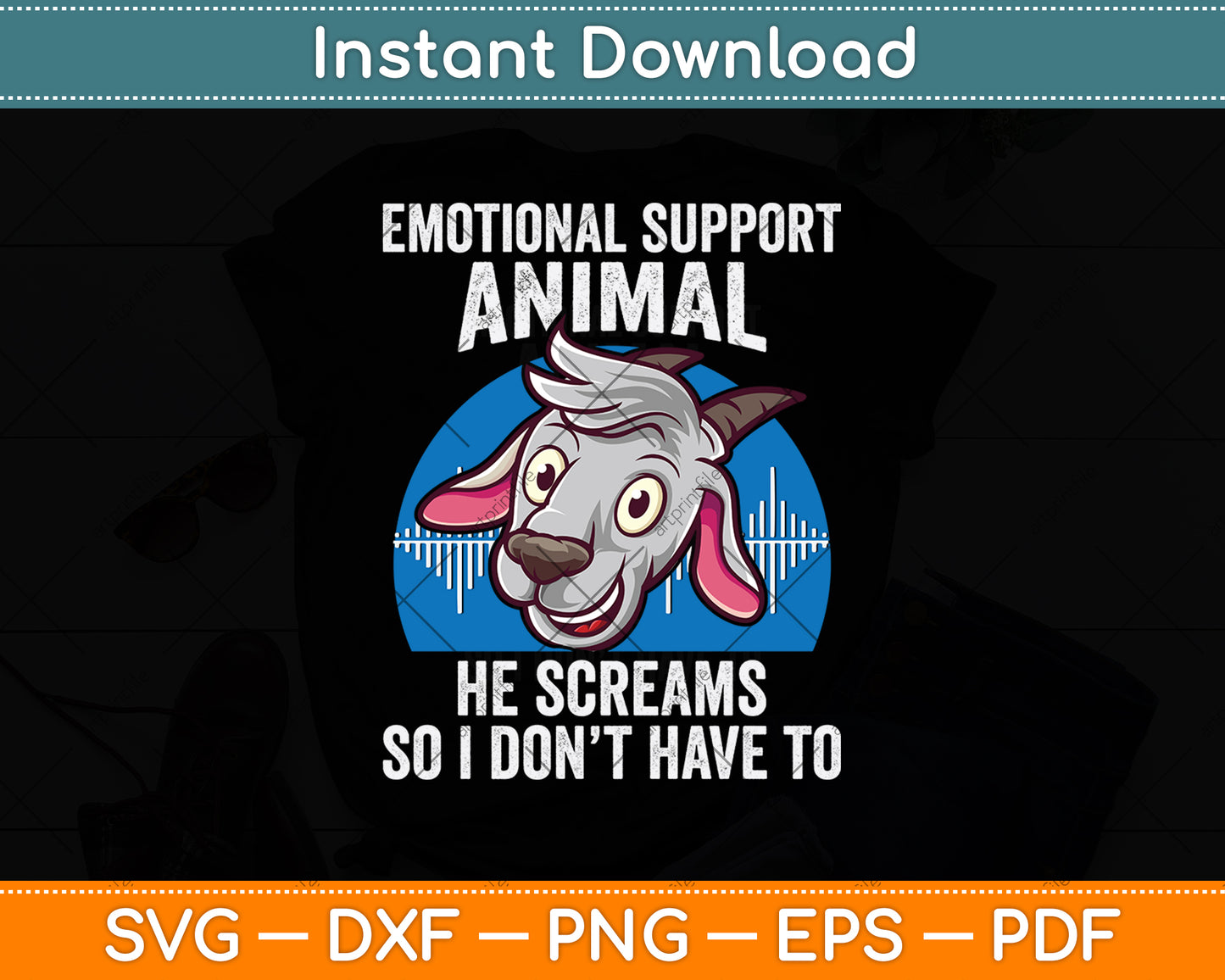 Emotional Support Animal He Screams So I Don't Have To Svg Digital Cutting File