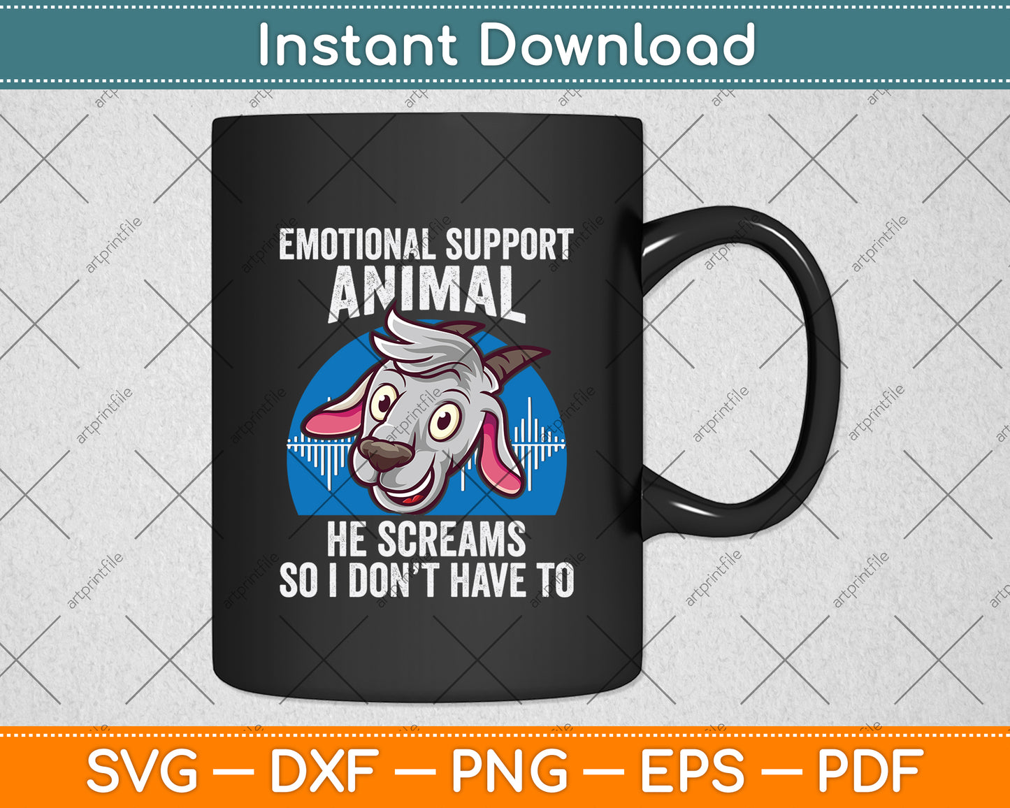 Emotional Support Animal He Screams So I Don't Have To Svg Digital Cutting File