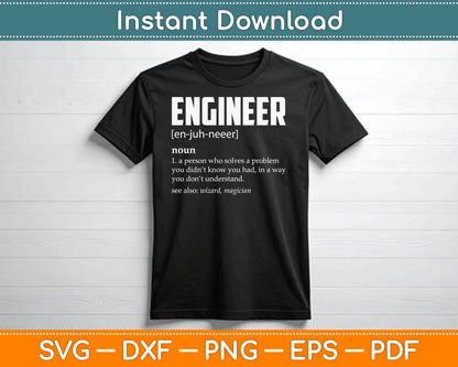 Engineer Definition Funny Engineering SVG Digital Cutting File