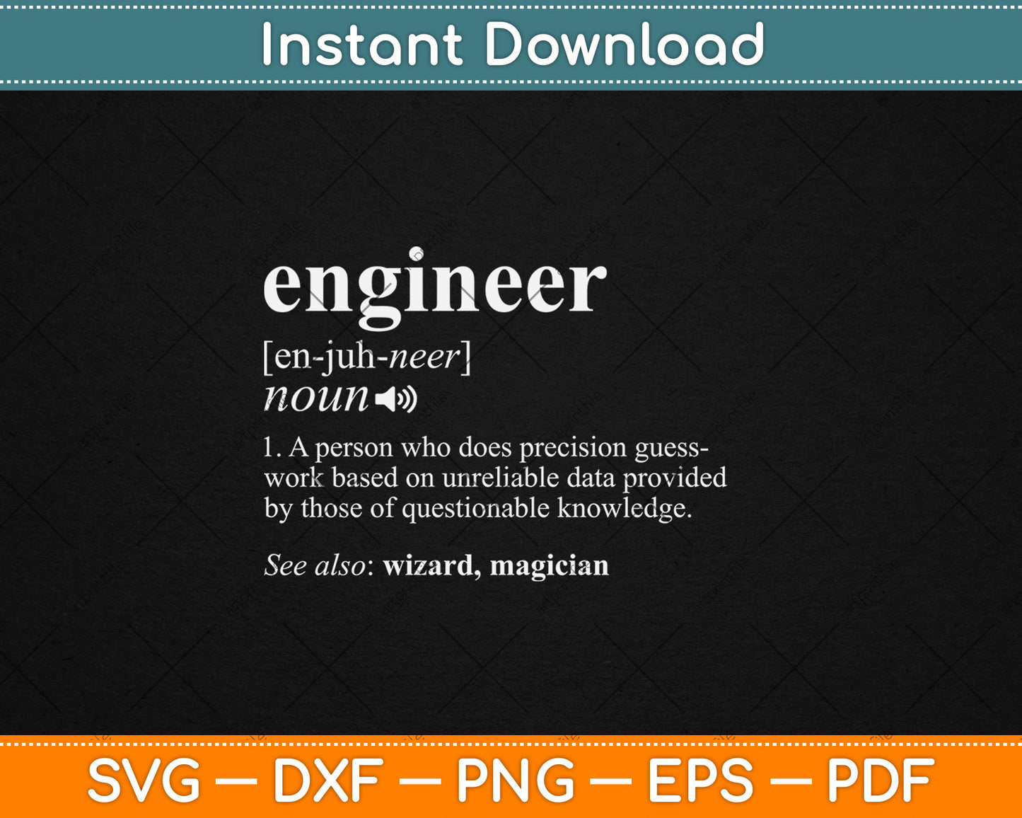 Engineer Definition Funny Engineering Mechanical Civil Gift Svg Digital Cutting File
