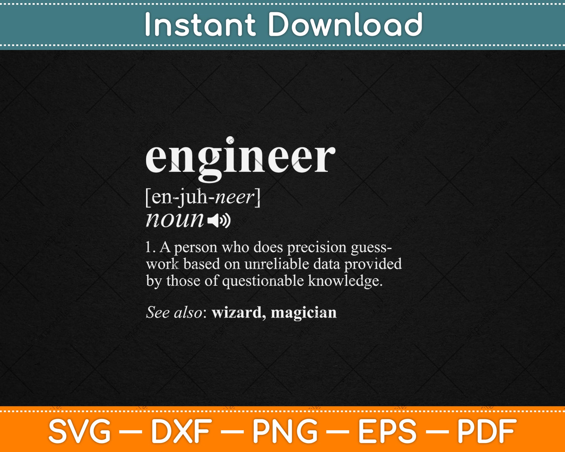 Engineer Definition Funny Engineering Mechanical Civil Gift Svg Digital Cutting File