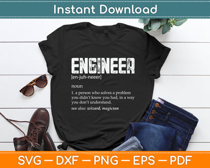 Engineer Definition Funny Engineering Svg Digital Cutting File