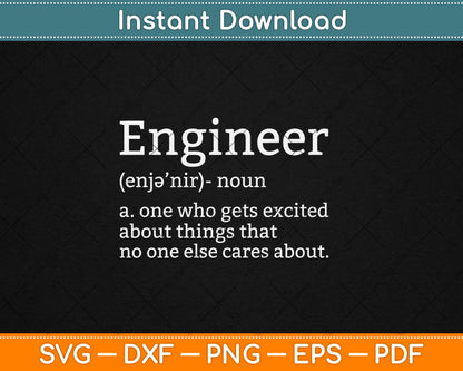 Engineer Definition Gift Funny Sarcastic Science Svg Digital Cutting File
