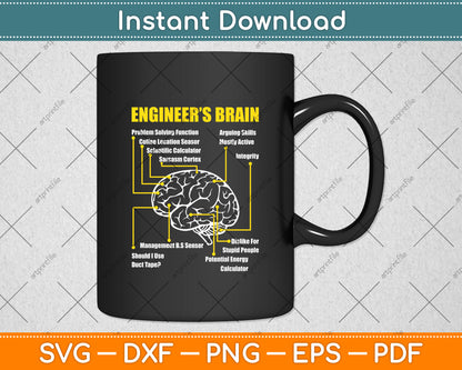 Engineer's Brain - Funny Sarcastic Engineering Svg Digital Cutting File
