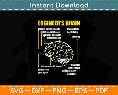Engineer's Brain - Funny Sarcastic Engineering Svg Digital Cutting File