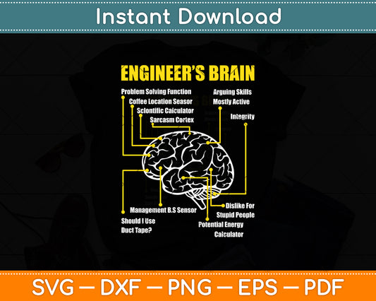 Engineer's Brain - Funny Sarcastic Engineering Svg Digital Cutting File