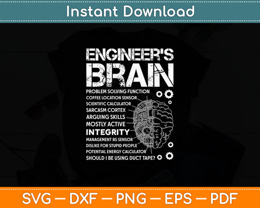 Engineer's Brain Funny Process Engineer Svg Digital Cutting File