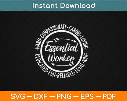 Essential Worker Frontline Employee Appreciation Vintage Svg Digital Cutting File