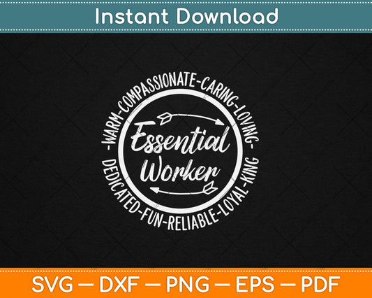 Essential Worker Frontline Employee Appreciation Vintage Svg Digital Cutting File