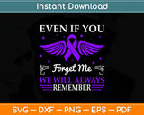 Even If You Forget Me We Will Always Remember Svg Digital Cutting File