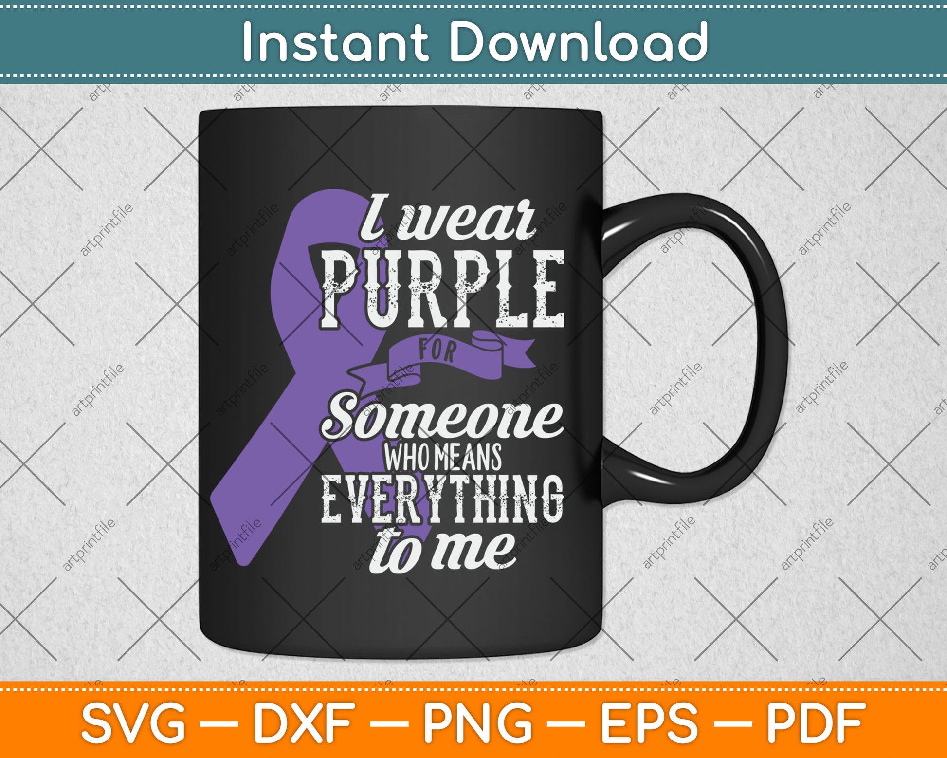 Everything To Me Epilepsy Day Purple Ribbon Epileptic Svg Digital Cutting File
