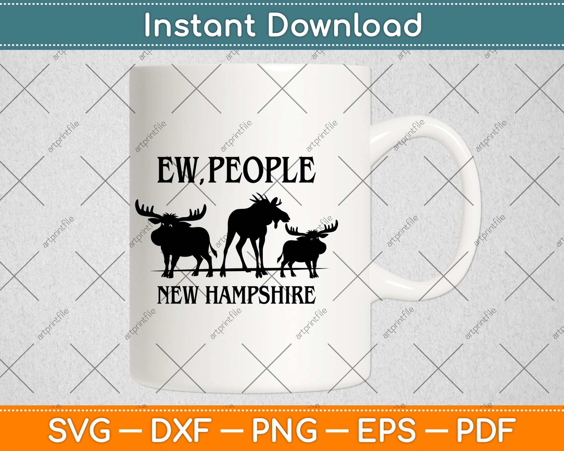 Ew People New Hampshire Moose Svg Digital Cutting File