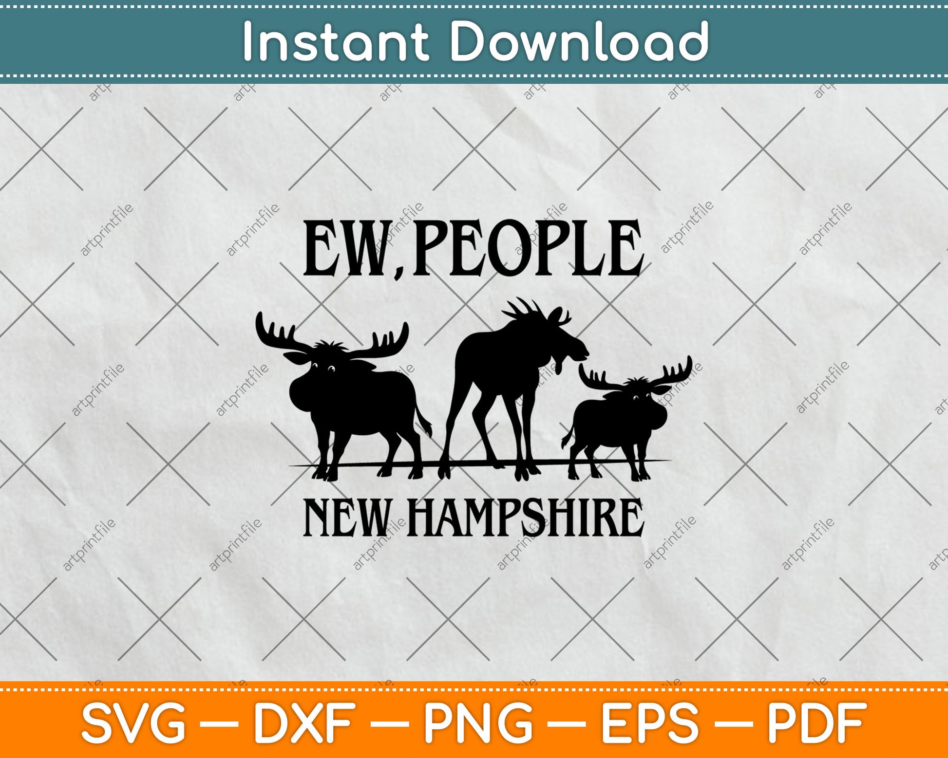 Ew People New Hampshire Moose Svg Digital Cutting File