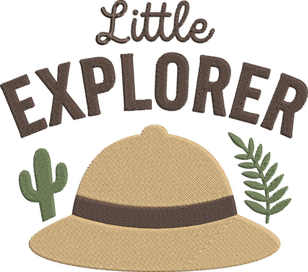 Little Explorer Hat Embroidery Design