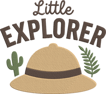 Little Explorer Hat Embroidery Design