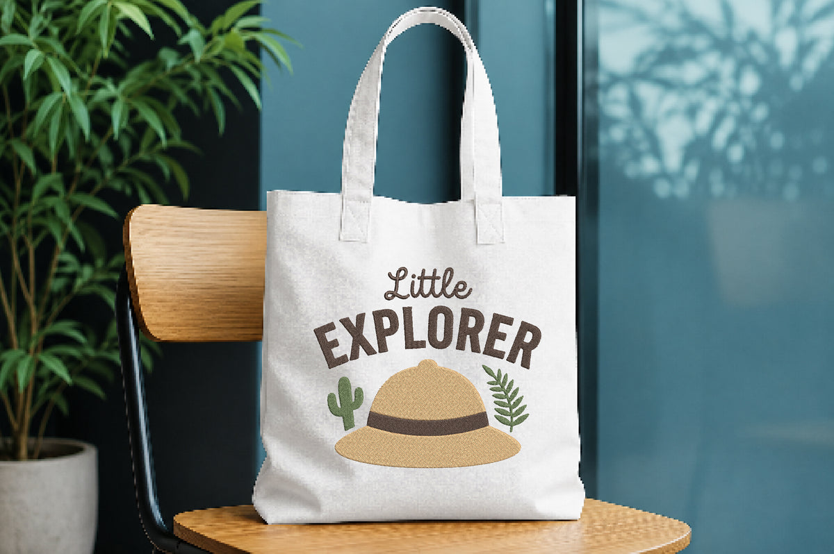Little Explorer Hat Embroidery Design