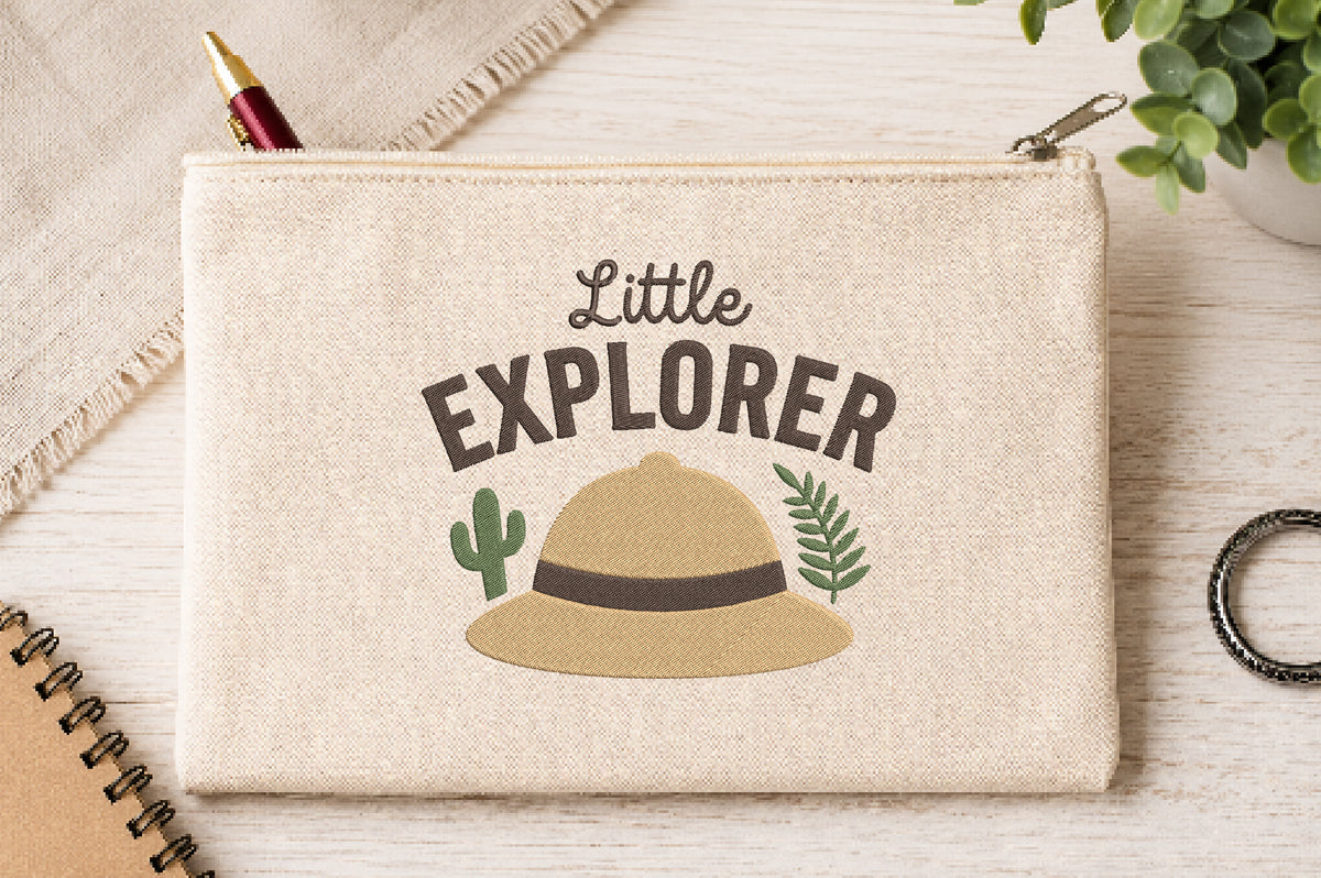 Little Explorer Hat Embroidery Design