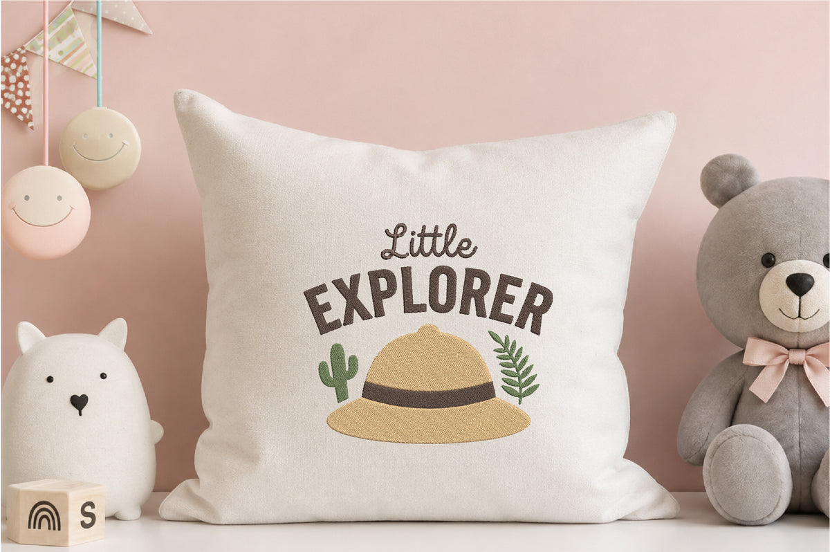Little Explorer Hat Embroidery Design