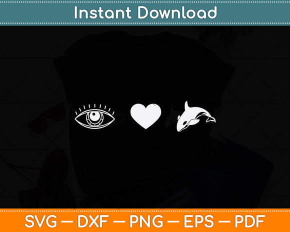 Eye Love Killer Beluga Whale Svg Png Dxf Digital Cutting File