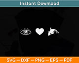 Eye Love Killer Beluga Whale Svg Png Dxf Digital Cutting File