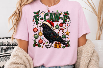 F Caw F Christmas Crow Santa Hat PNG Sublimation Design