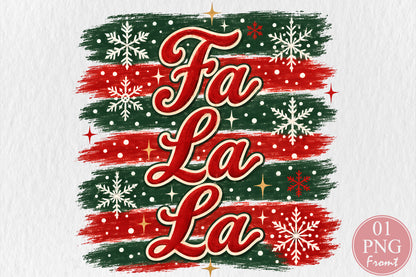 Fa La La La Christmas Sublimation PNG