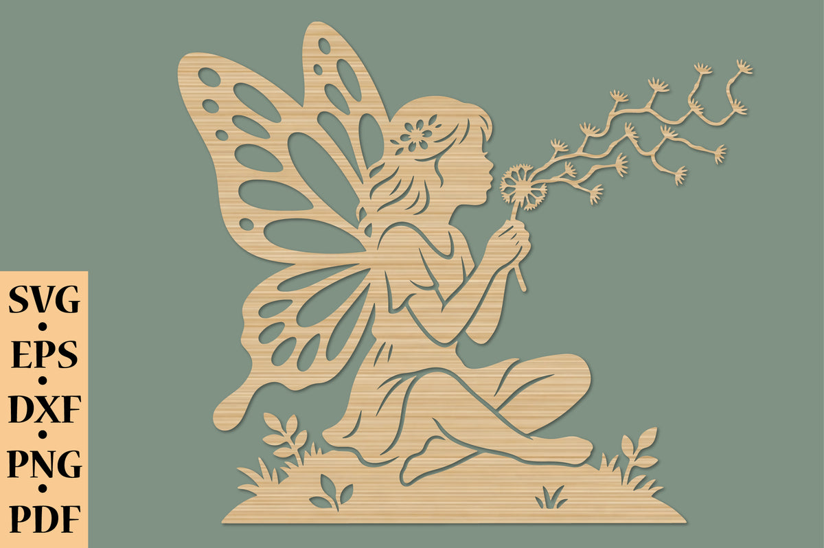 Fairy Blowing Dandelion SVG Cut File