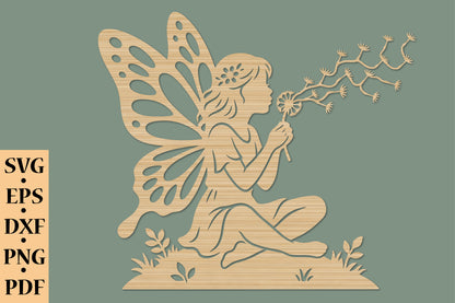 Fairy Blowing Dandelion SVG Cut File