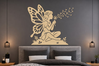 Fairy Blowing Dandelion SVG Cut File